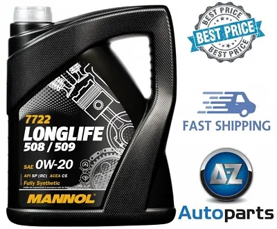 Longlife 0W20 508/509 Fully Synthetic Engine Motor Oil ACEA C5 Mannol 7722 5L • £34.71