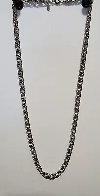 Vintage Monet 28  Double Cuban Link Necklace Chain Rhodium Finished Unisex • $19.95