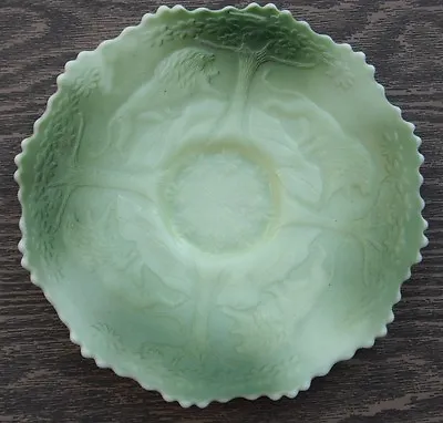 Lions--7.5  Plate--old--r.axx....white Custard With Green Stain--vintage. • $134