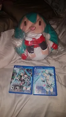 Hatsune Miku Project Diva F2nd And X PS Vita With Plush Read Descriptions Pls • $130.85