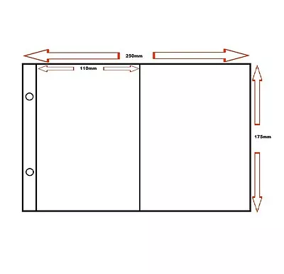 £11.95 • Buy 50 Plastic (polyprotec) Sleeves For Glen 2-ring Postcard Album - 2 Pocket