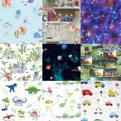 Boys Bedroom Wallpaper 10m - Various Designs Include:Space Football Dino Cars • £9