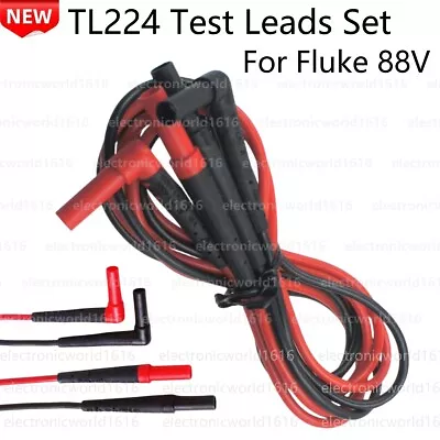 TL224 Cat III SureGrip Insulated Test Leads For Fluke 88V Automotive Multimeter • £22.79