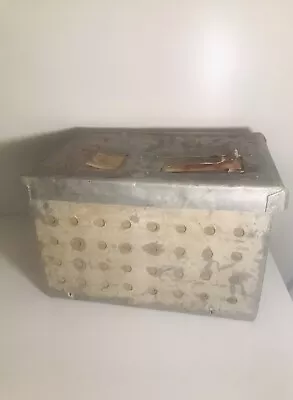 Vintage 30s WWII Era Metal Egg CRATE Box Carrier With Carton Inserts • $100