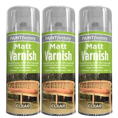 All Purpose Clear Matt Varnish Spray Exterior Interior Waterproof 400ml. • £6.99