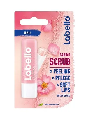 Labello LIP SCRUB: WILD ROSE Lip Balm/ Chapstick -1 Pack - FREE SHIPPING • $8.99