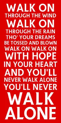 YOU'LL NEVER WALK ALONE ~ SIGN Liverpool Football Chant Song Tune Plaque Poster • £2.99