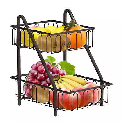 Dubbin 2 Tier Fruit Basket Bowl And Vegetable Bread Storage Basket • $28.07