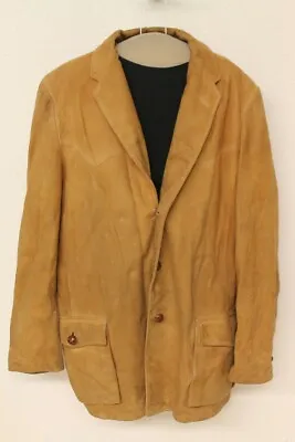 Mens Hercules Fieldmaster Vintage Ochre Tan Leather/suede Car Coat/jacket Sz 40 • $499.99