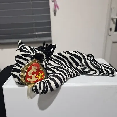 New Genuine TY Ziggy The Zebra 1995 Beanie Baby Collectable With Tag • £7