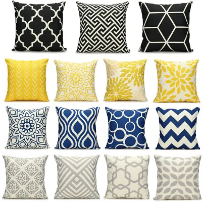 £4.78 • Buy Geometric Cushion Cover Throw Waist Cotton Linen Pillow Case Home Sofa Car Decor