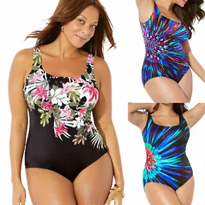 $22.69 • Buy Plus Size Women Tummy Control Swimwear Slimming One Piece Monokini Bikini Beach