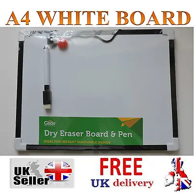 Shopping List Mini White Board Small A4 To Do Drawing Art Whiteboard Pen Eraser • £3.99