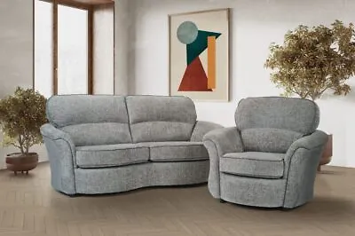 Classic Modern GREY Fabric 3 Seater 2 Seat Armchair Sofa Suite MONZA 32 • £449