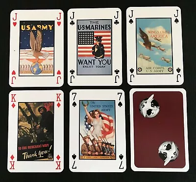 Marine Army Merchant Marine AF  WWII Poster  Theme Playing Cards 5 Different • $5