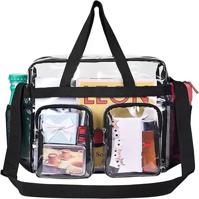 Pocket Large Capacity Travel Handbag Clear Bag Transparent Purse Shoulder Bag • $23.17