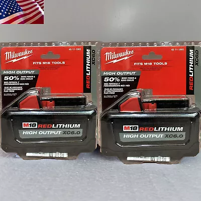 18V Milwaukee XC 48-11-1865 6.0 AH Batteries M18 ----  2-Pack  High Output • $37