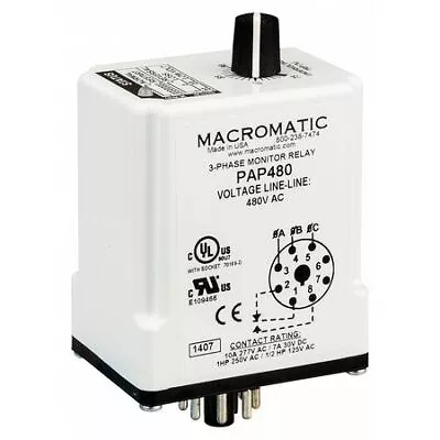 Macromatic Pap240 3 Phase Monitor RelaySpdt240Vac8 Pin • $60.75