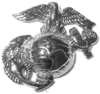 Marine Corps Pin Emblem Left Collar Silver Finish EGA 7/8  USMC • $10.97