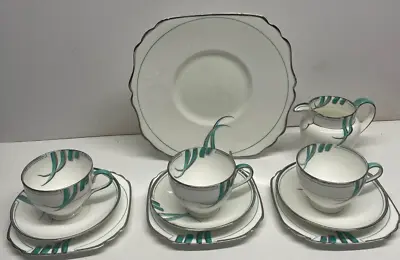 Set Of 3 Antique Collingwoods Bone China Cups Saucers With Cake Plate .. ( H88) • £18.19