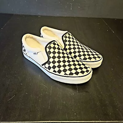 US 11 Vans Shoes Classic Slip On Checker Board Black White  • $40