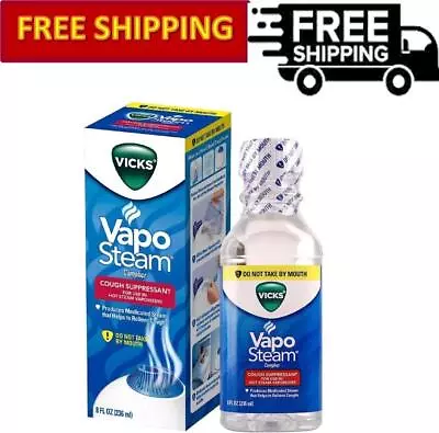 Vicks Vaposteam Medicated Liquid With Camphor A Cough Suppressant 8 Oz – Vapos • $14.89