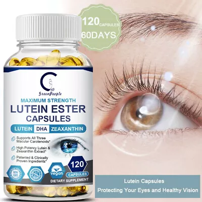 120Pcs Lutein Ester Capsules DHA Zeaxanthin Vegan Eye Health Dietary Supplement • $12.99