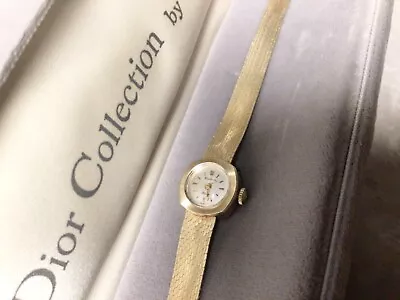 $375 • Buy CHRISTIAN DIOR By BULOVA 14 KT GOLD VINTAGE LADIES WATCH W/BOX Manual Wind