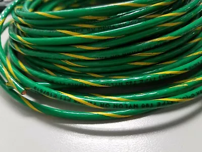 12 Awg Green W/yellow Thhn  Thwn Stranded Copper Wire 25 Feet Ground • $18.95