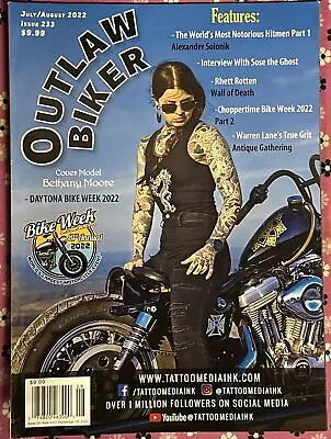 Outlaw Biker  Magazine Issue 233  July August 2022  Daytona Bike Week • $12.49