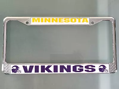 MINNESOTA VIKINGS NFL Metal Chrome License Plate Frame. NEW! • $7.99