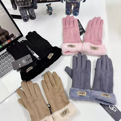 New UGG Touch Screen Faux Suede Gloves Fleece Lined • £18.88