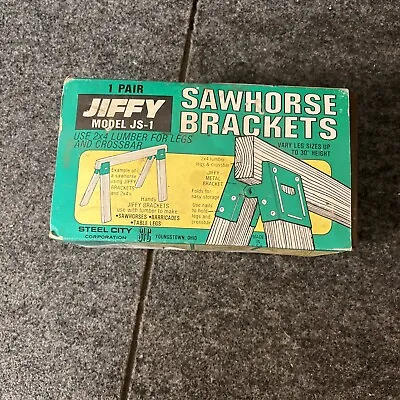 Vintage Jiffy Model JS-1 Sawhorse Brackets • $18.95