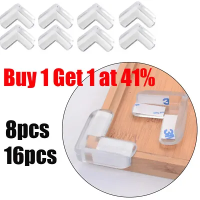 16x Clear Rubber Furniture Corner Edge Table Cushion Guard Protector Baby Safety • £4.08