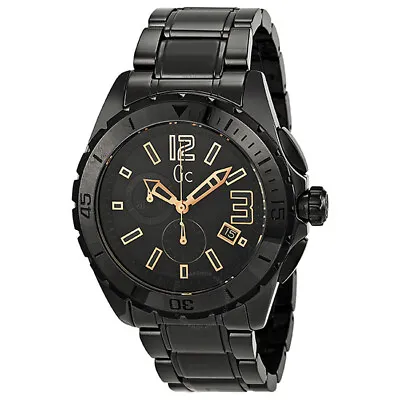 Guess Collection GC Men's Sport XXL Black Chronograph Ceramic 45mm Watch • $195