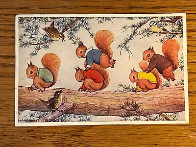 A/S Signed Margaret Tempest Fantasy Leap Frog Dressed Squirrels Ca 1930 • $6.50