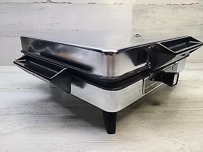 Waffle Baker Sandwich Grill JC Penney Non Stick 4 Section Polished Stainless Vtg • $19.95