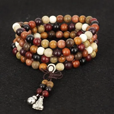 Mixed Sandalwood 108 8mm Buddhist Prayer Bead Mala Necklace/Bracelet Unisex • $8.99