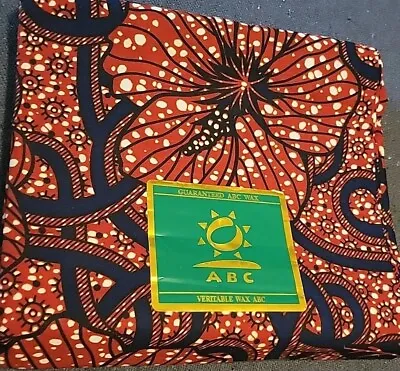 ABC Wax Batik Cotton Veritable Like Vlisco Wax - 6 Yards Block Ghana New • $41.30