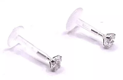 £4.29 • Buy Crystal Labret Helix Tragus Bar In Bioflex With 3 Mm Push Fit Clear Crystal