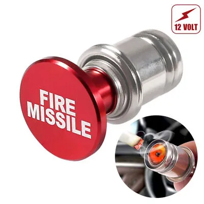 Red Car Cigarette Lighter Fire Missile Button Replacement Plug Cover Accessories • $8.78