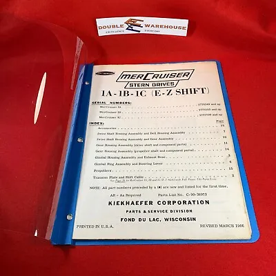 Mar 1966 MerCruiser Stern Drives 1A-1B-1C E-Z Shift Parts List Manual C-90-38973 • $14.99
