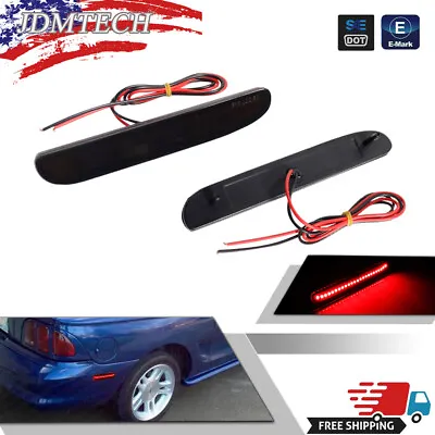 Smoke Lens LED Red Rear Bumper Side Marker Light For 94-98 Ford Mustang GT Cobra • $26.69