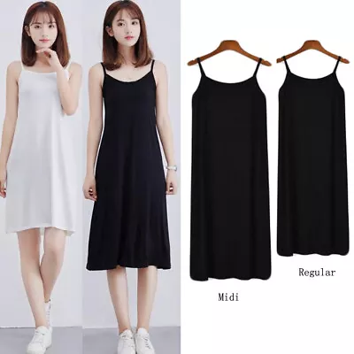 Ladies Comfortable Breathable Camisole Under Dress Underdress Petticoat Solid • £9.83