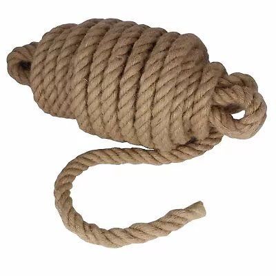 £6.01 • Buy 28mm Thick Natural Jute Hessian Rope Cord Braided Twisted Decking Boating Garden