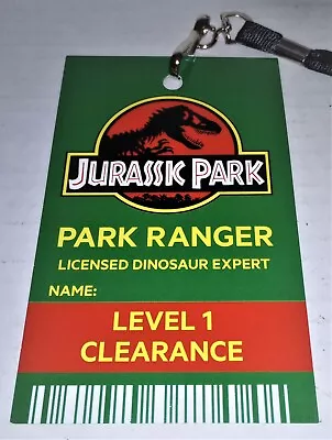 Jurassic Park - Park Ranger Prop ID Badge & Lanyard - New • $10.10