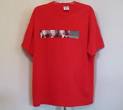 Tennessee River Madonna Drowned World Tour 2001 Red Cotton Tee Shirt Size Xl • $35