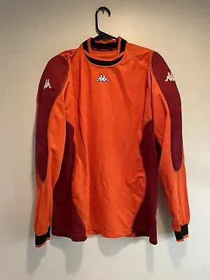 Vintage Kappa Goalie Goalkeeper Orange Maroon Padded Long Sleeve Large  • $60