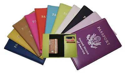 Passport Cover Holders Genuine Leather ID Wallet Case Travel Organizer New ! • £15.07