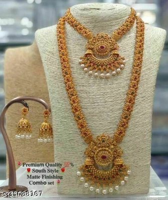 $28.26 • Buy South Indian Women Temple Necklace Set Gold Plated Wedding Jewelry Freeshipping